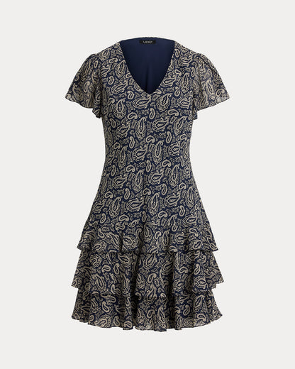 Ralph Lauren Paisley Georgette DropWaist Dress