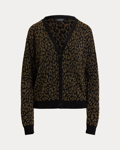 Ralph Lauren Metallic Ocelot DoubleKnit Cardigan