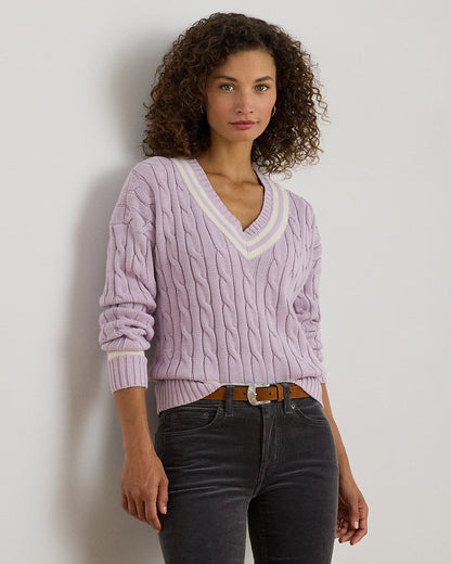 Ralph Lauren CableKnit Cotton Cricket Sweater
