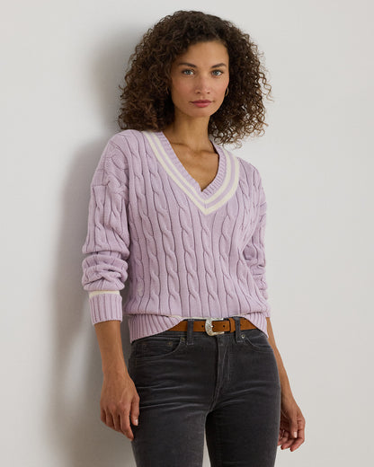 Ralph Lauren CableKnit Cotton Cricket Sweater