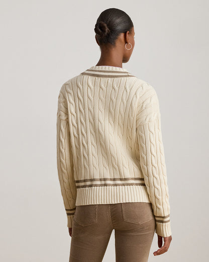 Ralph Lauren CableKnit Cotton Cricket Sweater