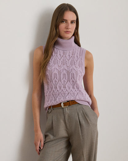 Ralph Lauren Pointelle Turtleneck Sweater Tank Top