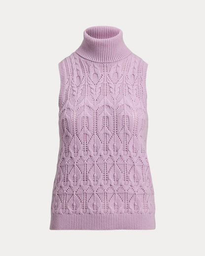Ralph Lauren Pointelle Turtleneck Sweater Tank Top