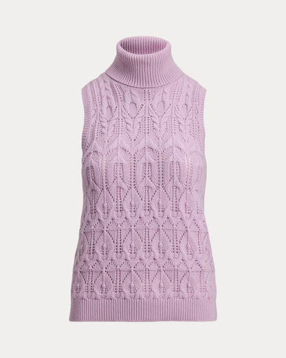 Ralph Lauren Pointelle Turtleneck Sweater Tank Top