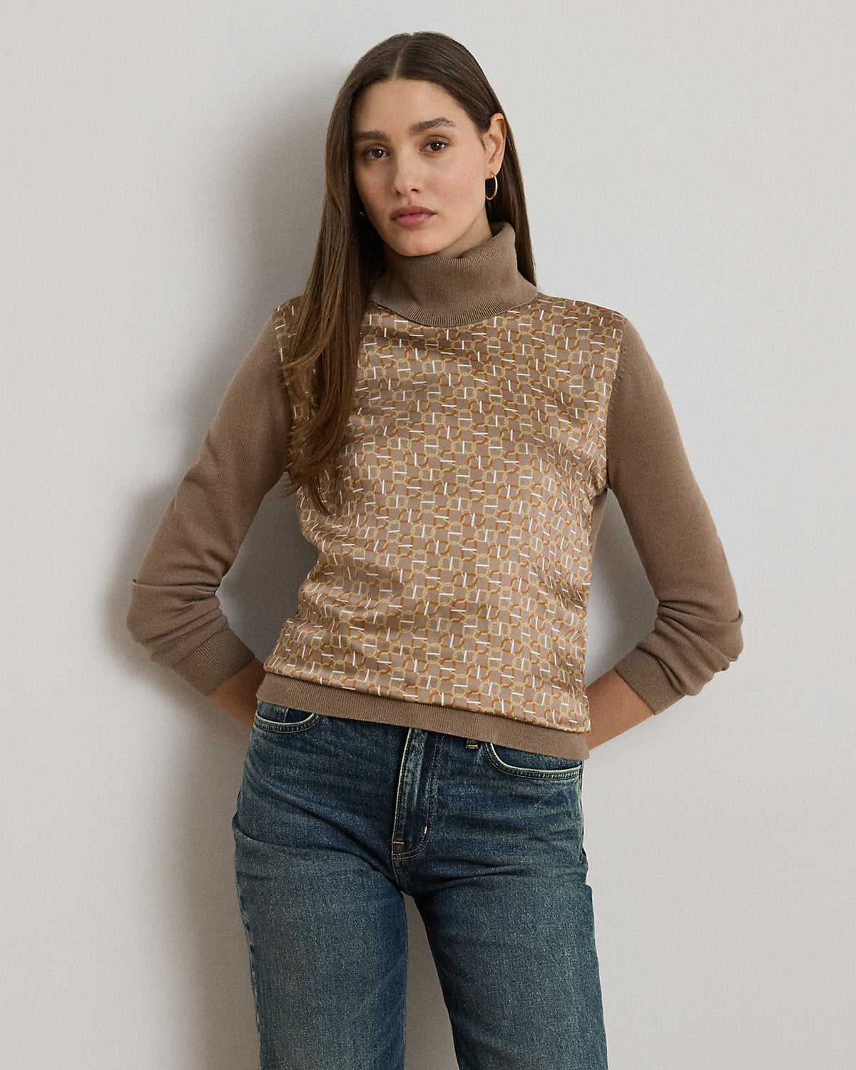 Ralph Lauren GeoPrint WoolBlend Turtleneck Sweater