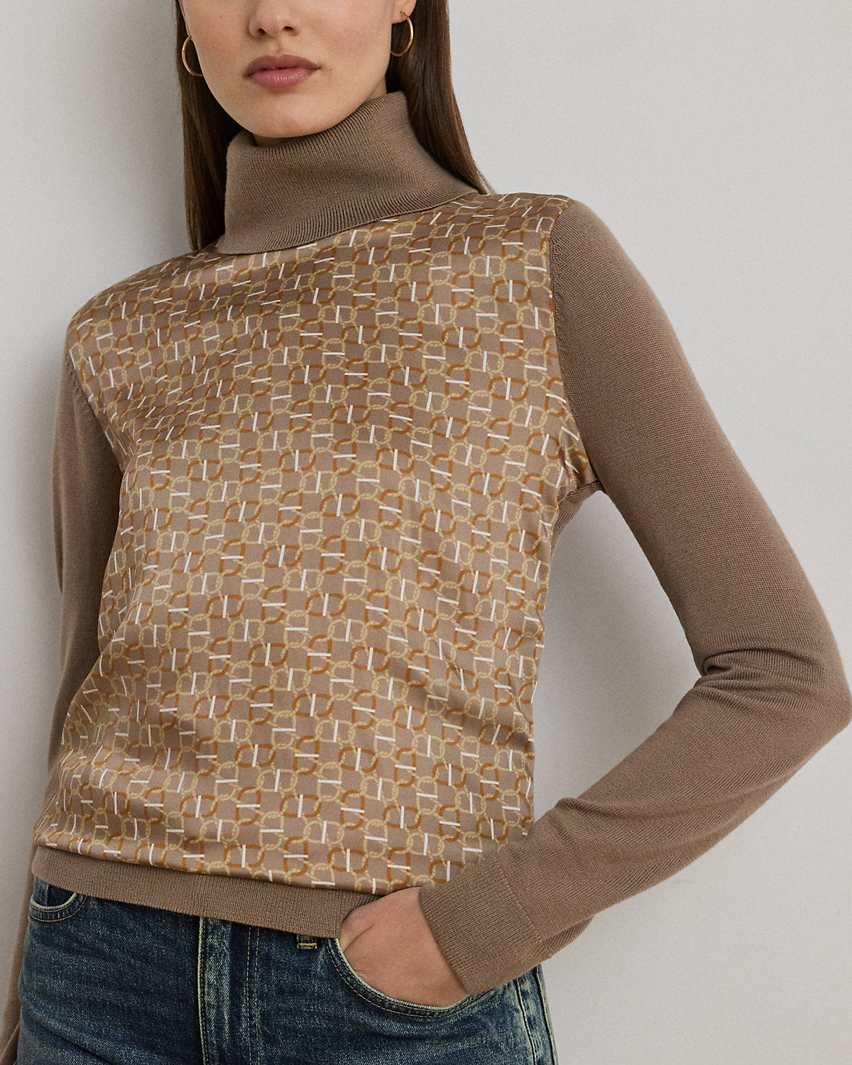 Ralph Lauren GeoPrint WoolBlend Turtleneck Sweater