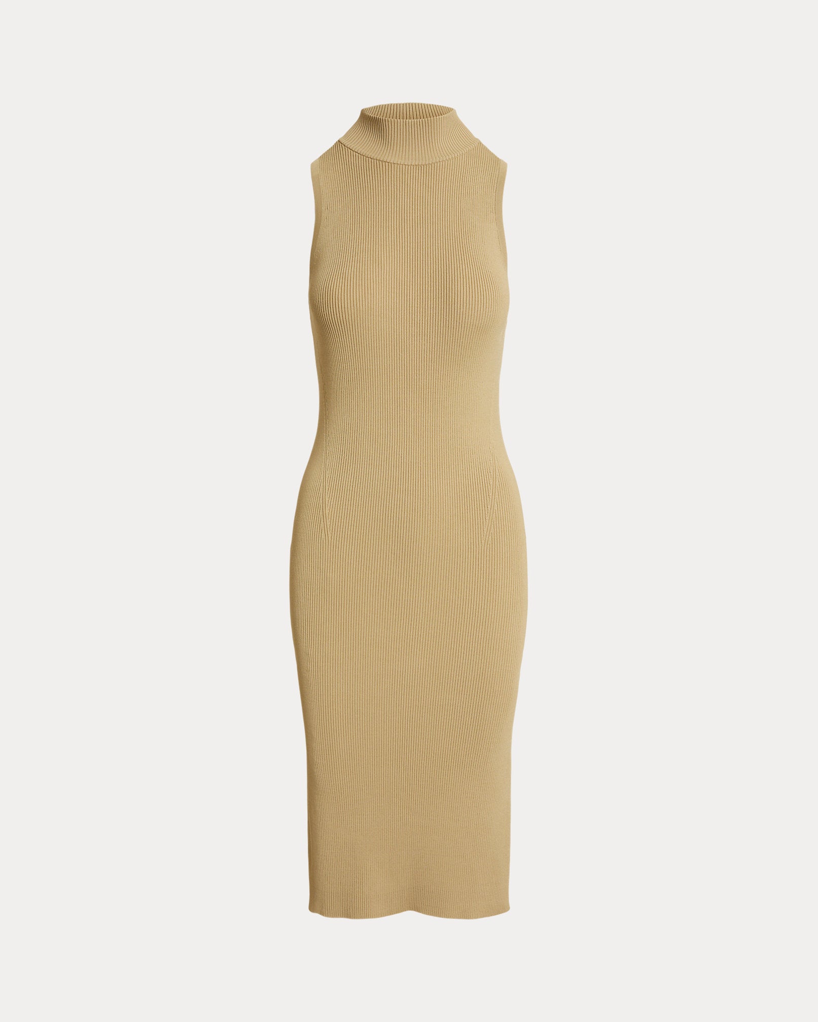 Ralph Lauren Ribbed Sleeveless Mockneck Sweater Dress