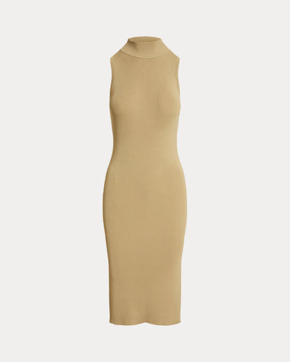 Ralph Lauren Ribbed Sleeveless Mockneck Sweater Dress