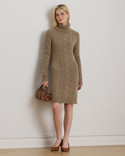 Ralph Lauren CableKnit Turtleneck Sweater Dress