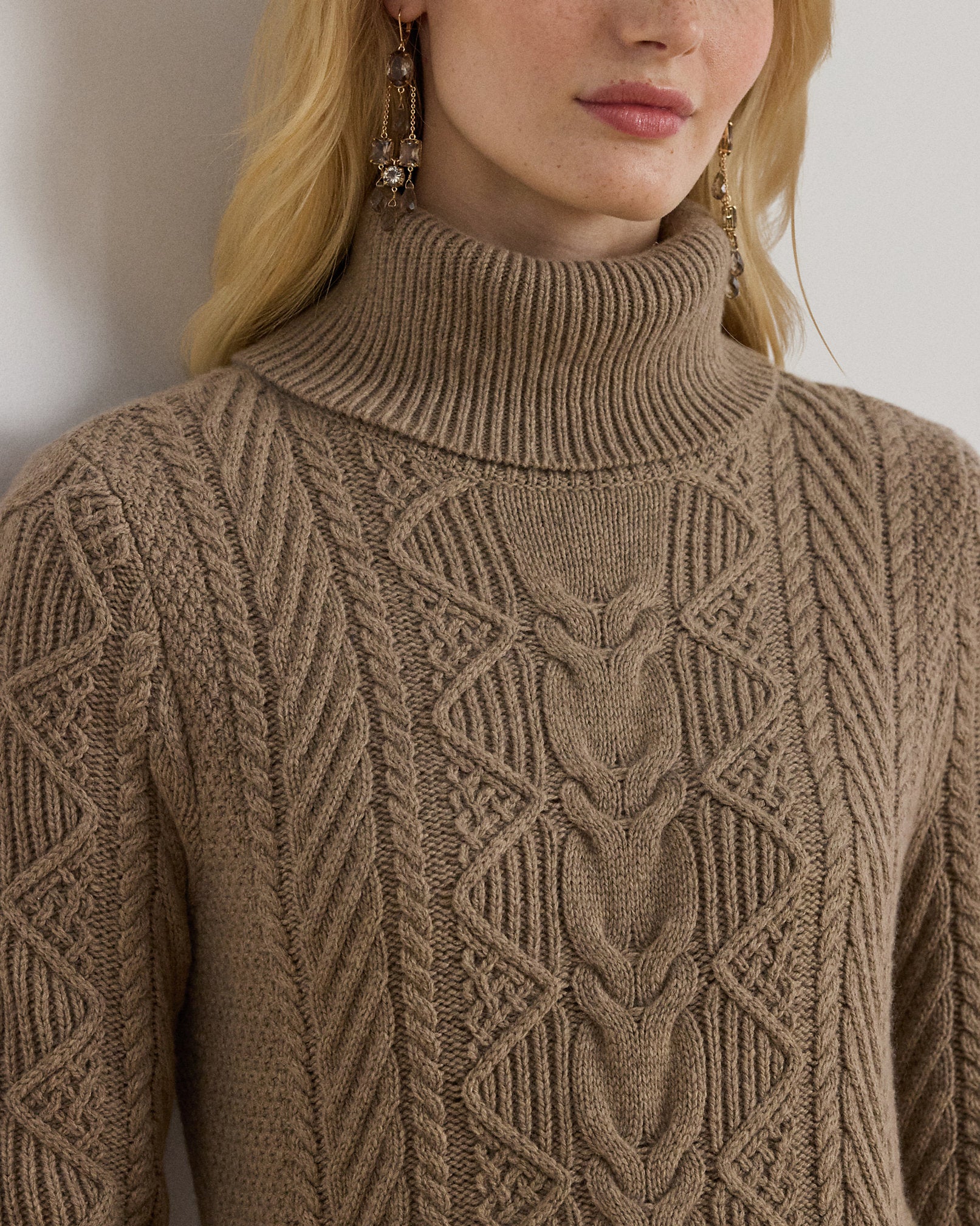Ralph Lauren CableKnit Turtleneck Sweater Dress