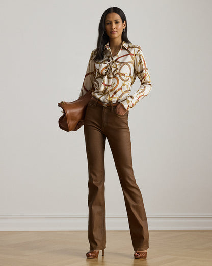 Ralph Lauren Classic Fit Print Twill TieNeck Shirt