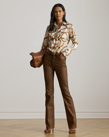 Ralph Lauren Classic Fit Print Twill TieNeck Shirt