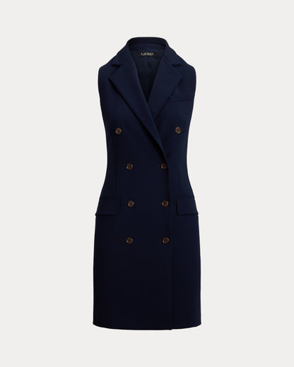 Ralph Lauren DoubleBreasted Crepe Sleeveless Dress
