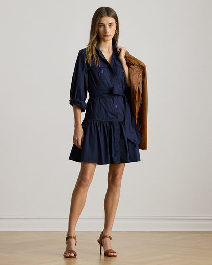 Ralph Lauren BuckleTrim CottonBlend Dress