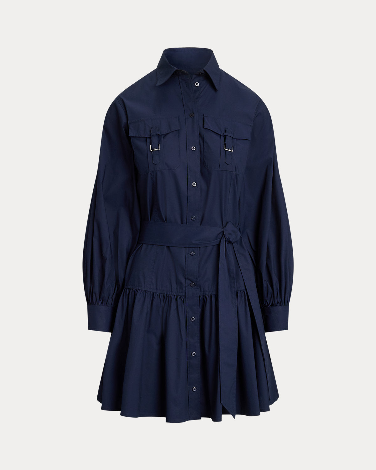 Ralph Lauren BuckleTrim CottonBlend Dress