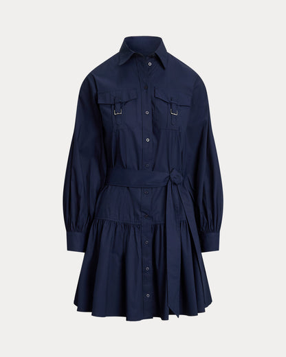 Ralph Lauren BuckleTrim CottonBlend Dress