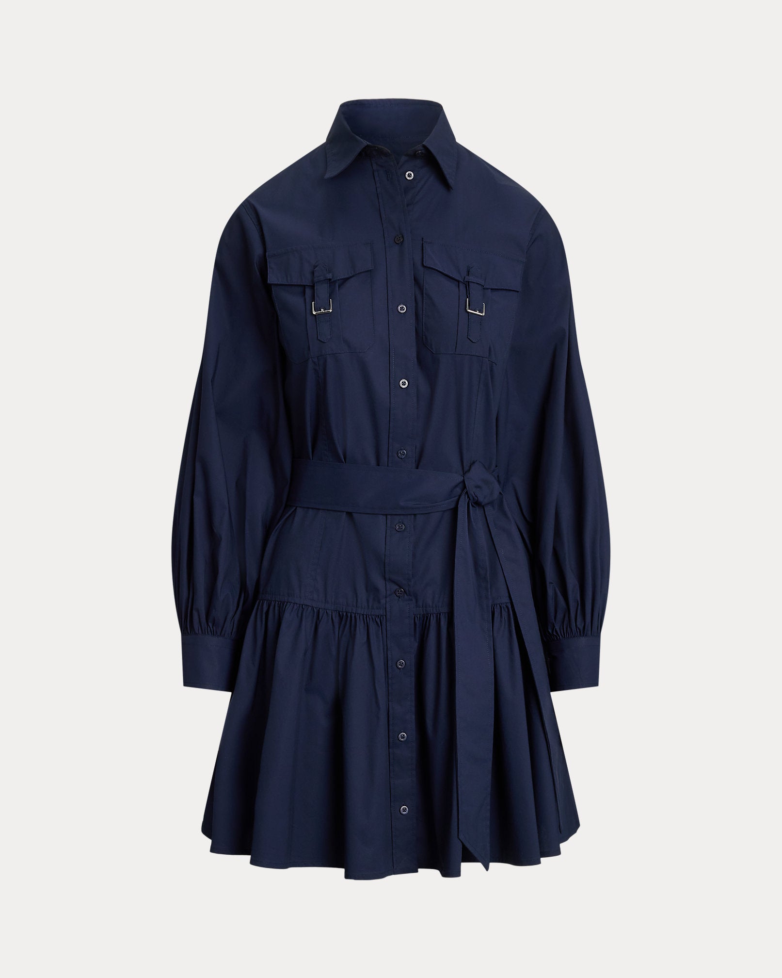 Ralph Lauren BuckleTrim CottonBlend Dress