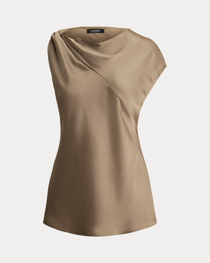 Ralph Lauren Charmeuse Asymmetrical Blouse