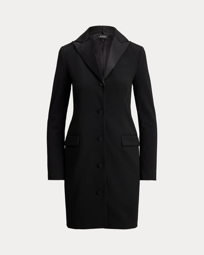 Ralph Lauren SatinTrim DoubleFaced Crepe Dress