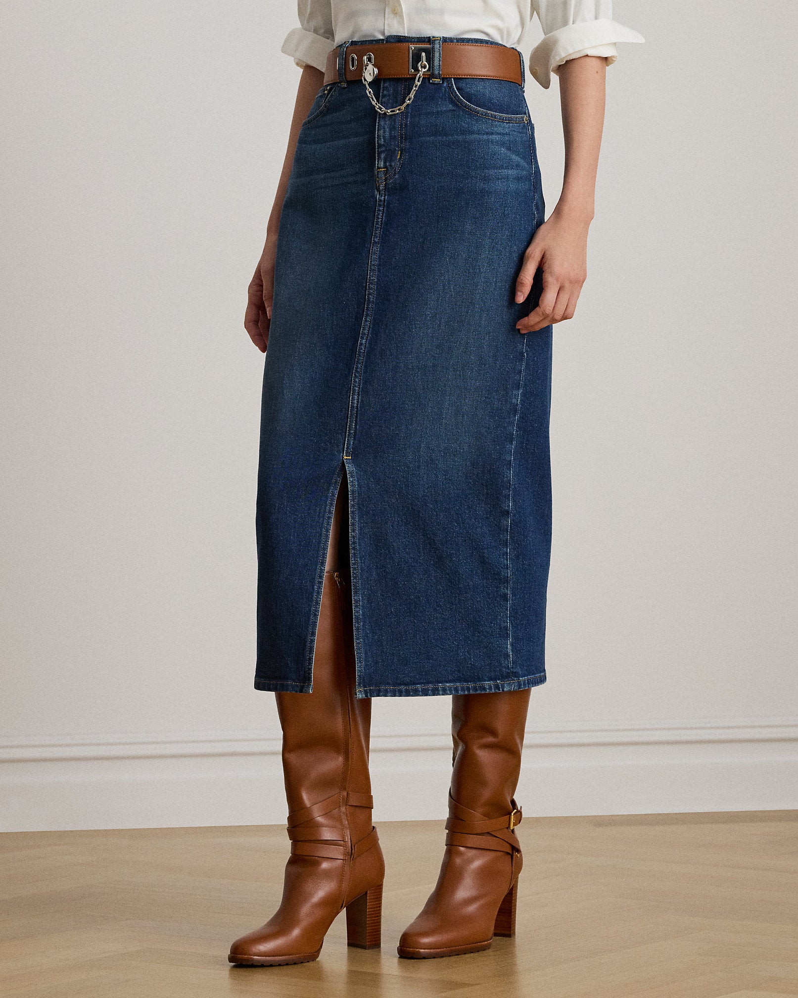 Ralph Lauren Denim Midi Skirt