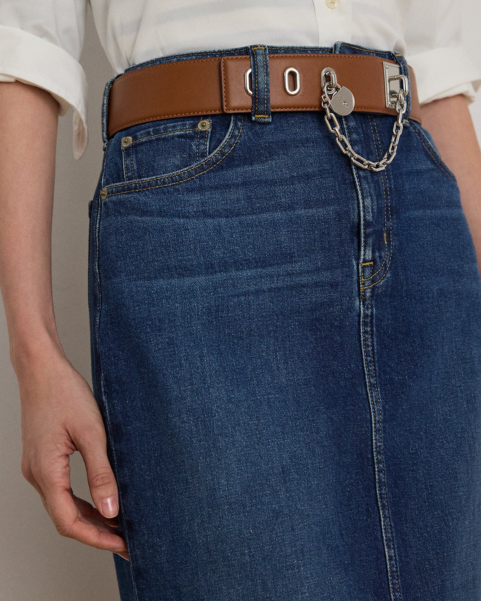 Ralph Lauren Denim Midi Skirt
