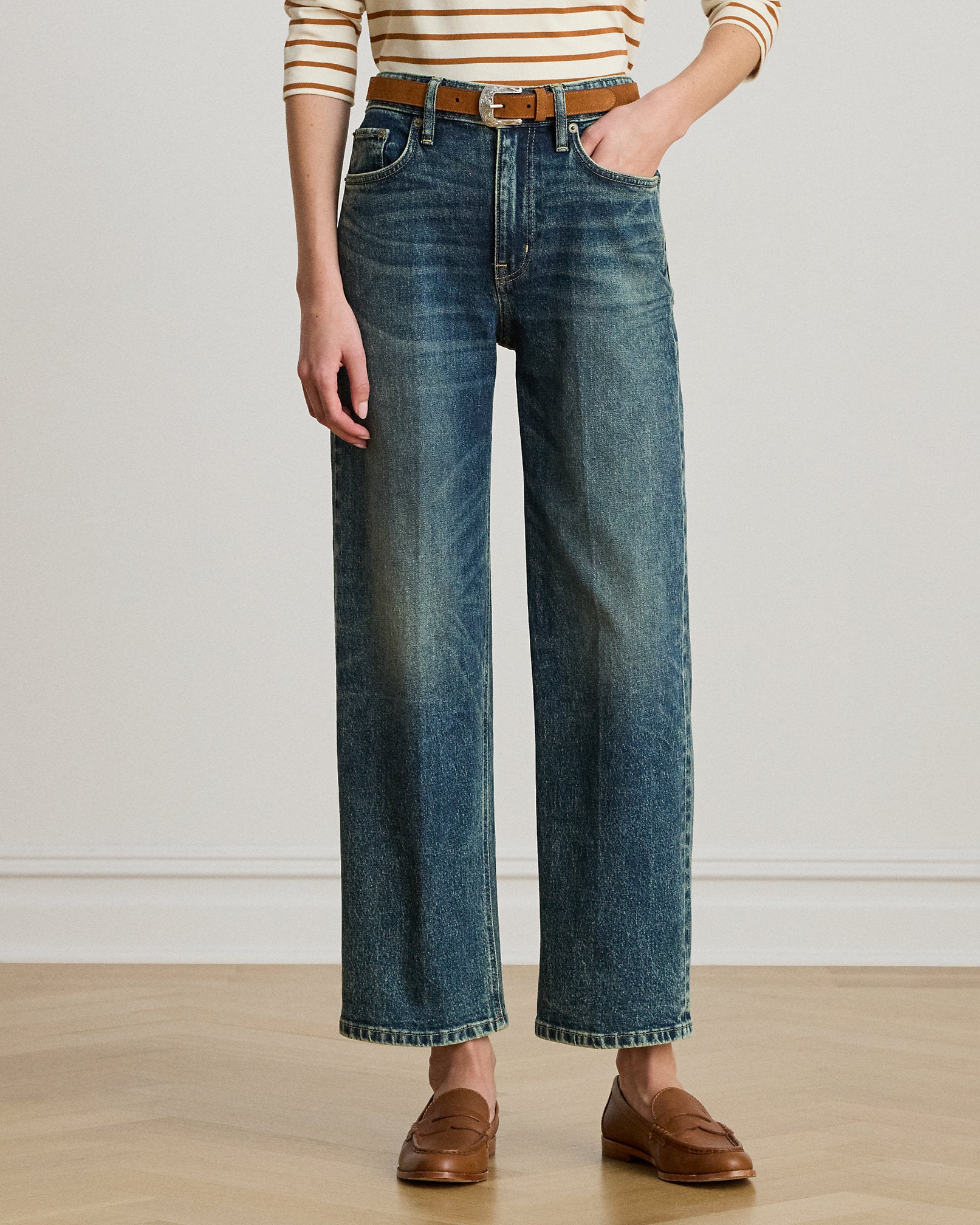Ralph Lauren HighRise Relaxed Straight Ankle Jean