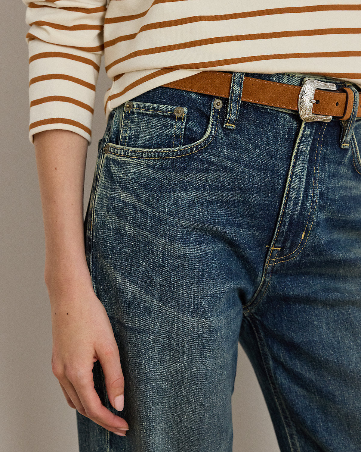 Ralph Lauren HighRise Relaxed Straight Ankle Jean