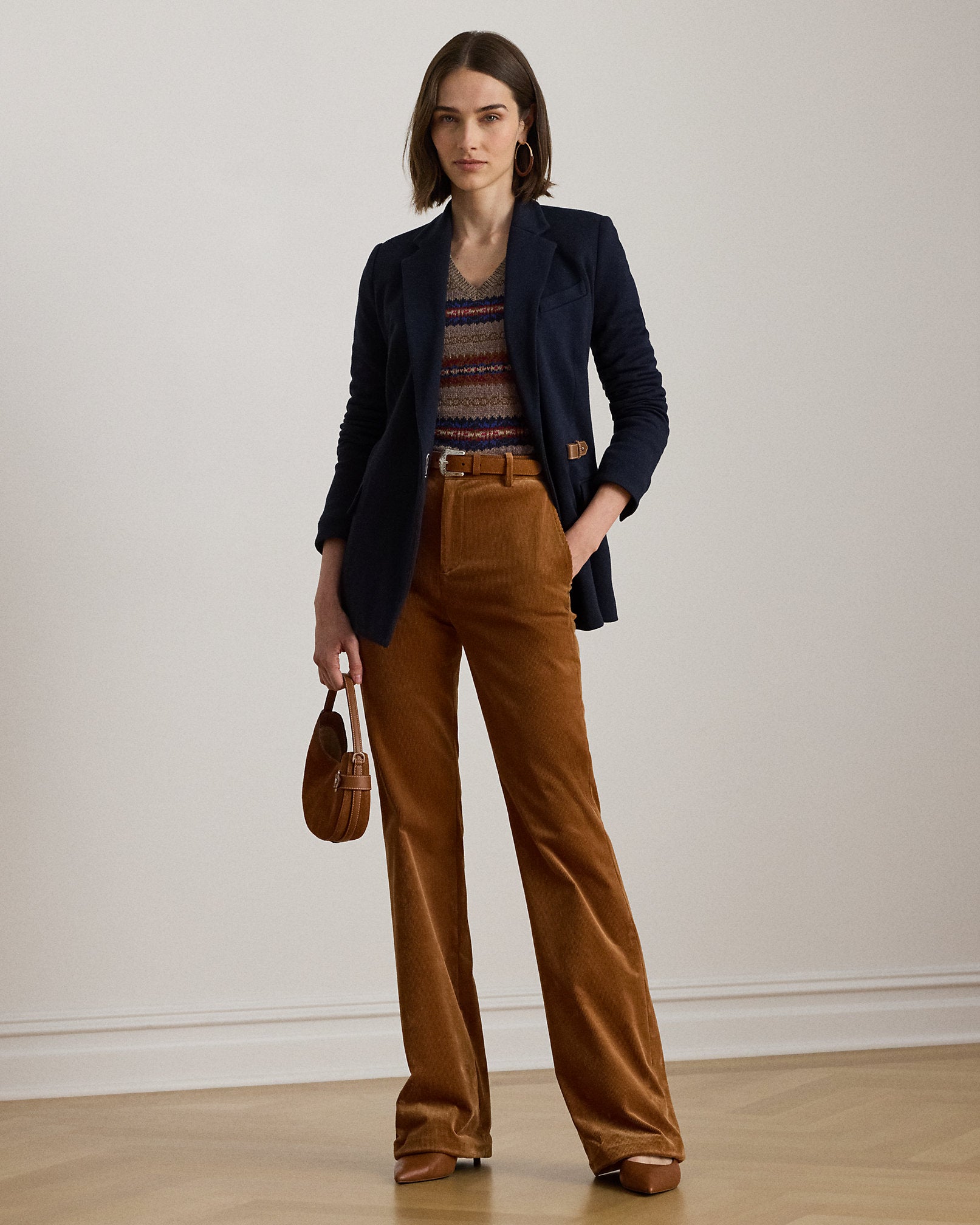 Ralph Lauren BuckleTrim Herringbone Jacquard Blazer