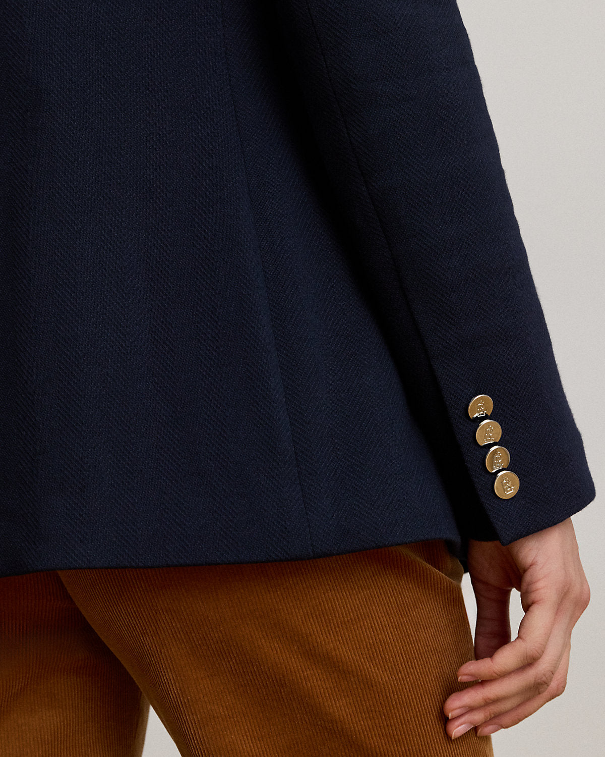 Ralph Lauren BuckleTrim Herringbone Jacquard Blazer