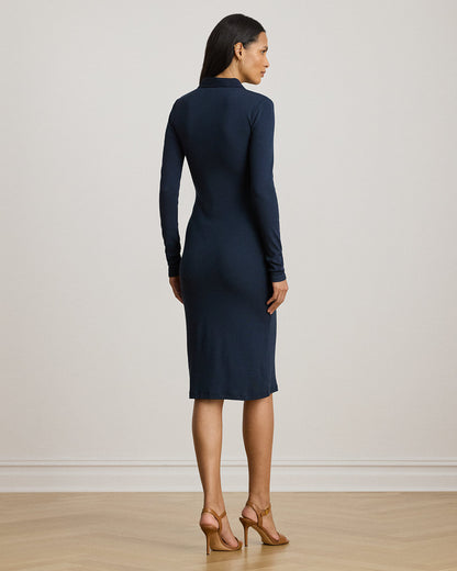 Ralph Lauren RibKnit CottonBlend Polo Dress