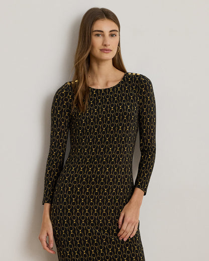 Ralph Lauren ChainPrint ThreeQuarterSleeve Dress