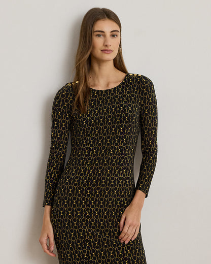Ralph Lauren ChainPrint ThreeQuarterSleeve Dress