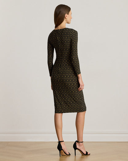 Ralph Lauren ChainPrint ThreeQuarterSleeve Dress