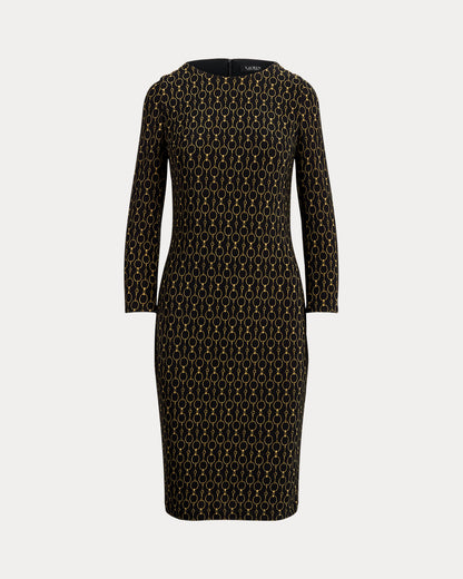 Ralph Lauren ChainPrint ThreeQuarterSleeve Dress