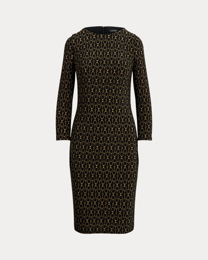 Ralph Lauren ChainPrint ThreeQuarterSleeve Dress