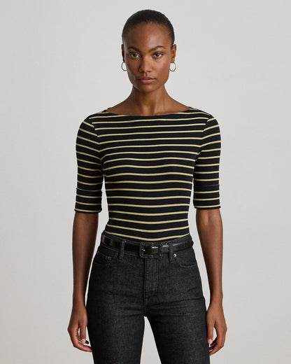 Ralph Lauren Metallic Striped Boatneck Tee