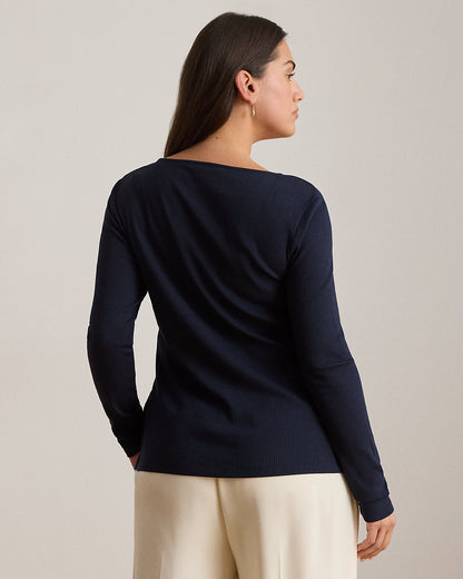 Ralph Lauren RibKnit LongSleeve Scoopneck Tee