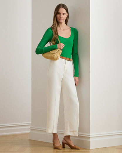 Ralph Lauren RibKnit LongSleeve Scoopneck Tee