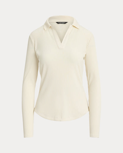 Ralph Lauren RibKnit LongSleeve Polo Top