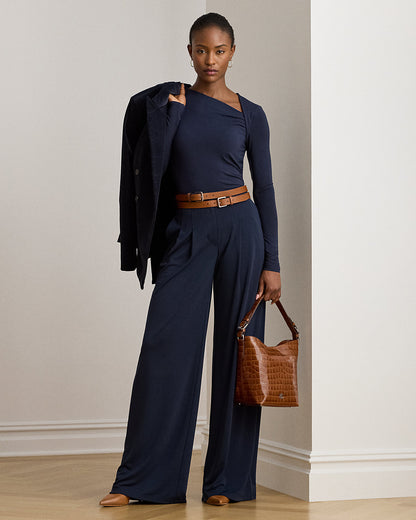 Ralph Lauren Stretch Jersey Asymmetrical Top