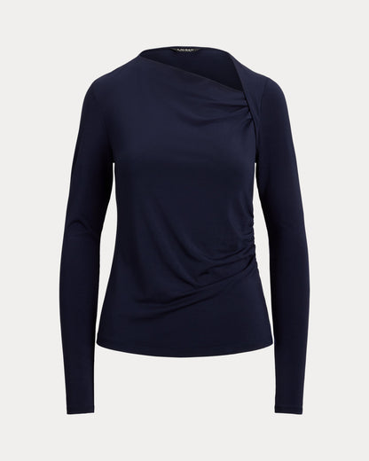 Ralph Lauren Stretch Jersey Asymmetrical Top