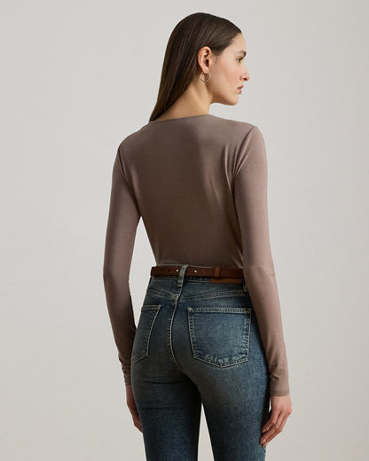 Ralph Lauren Stretch Jersey Asymmetrical Top