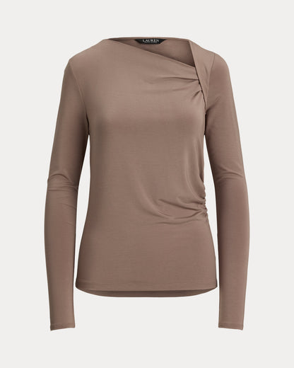 Ralph Lauren Stretch Jersey Asymmetrical Top
