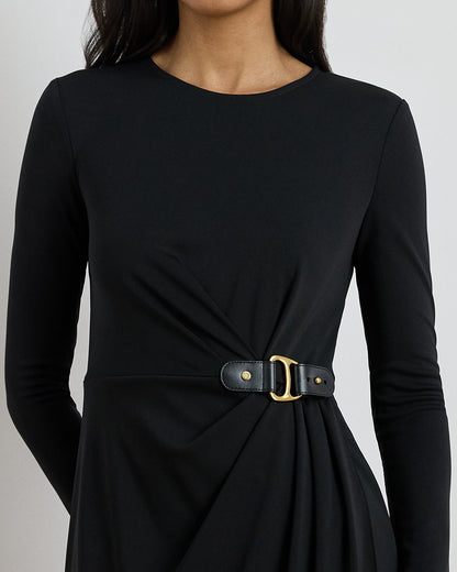 Ralph Lauren BuckleTrim Stretch Jersey Dress