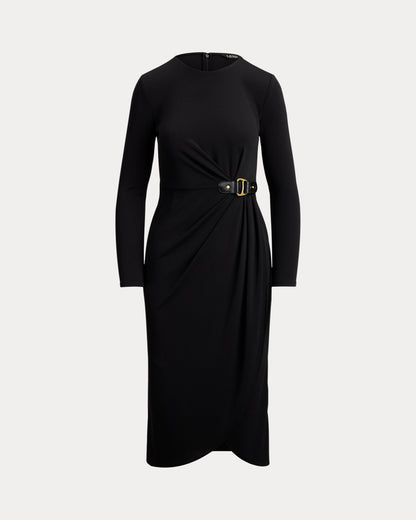 Ralph Lauren BuckleTrim Stretch Jersey Dress