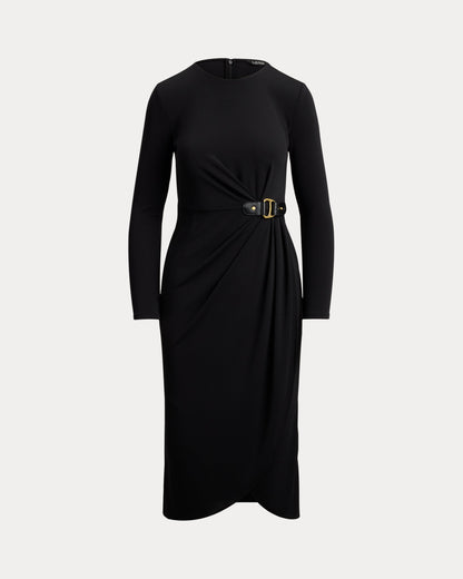 Ralph Lauren BuckleTrim Stretch Jersey Dress