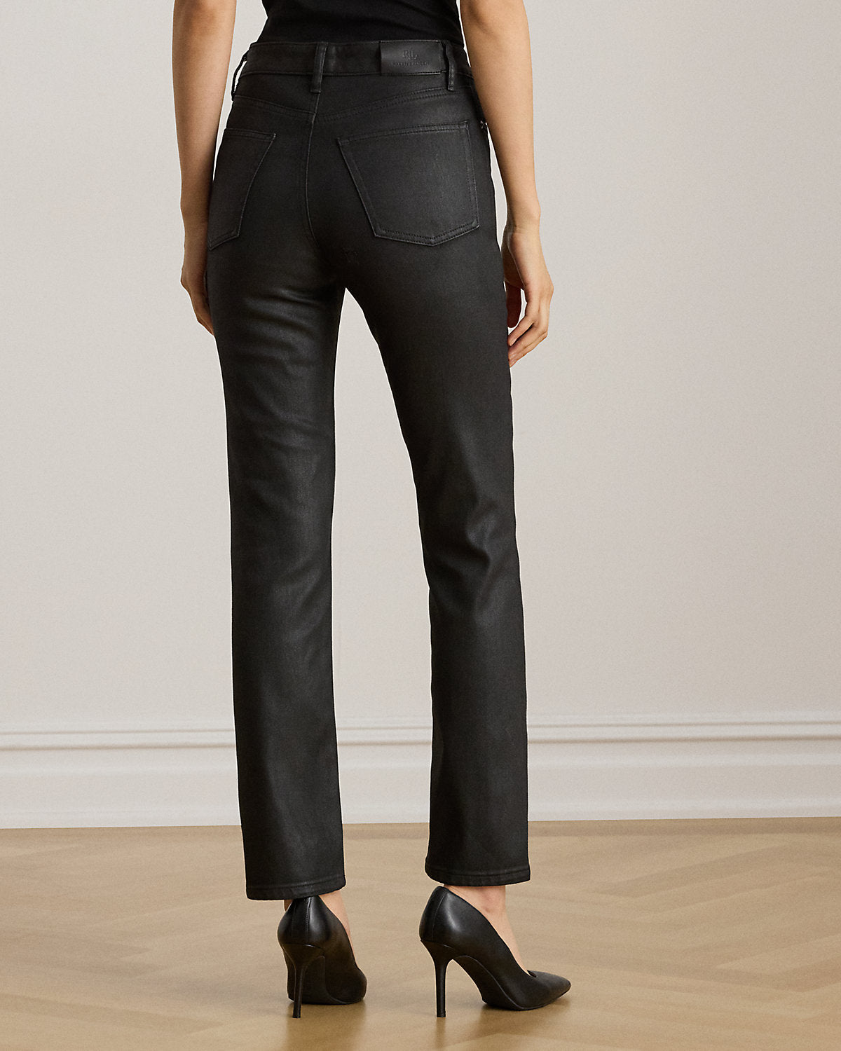 Ralph Lauren Coated HighRise Straight Ankle Jean