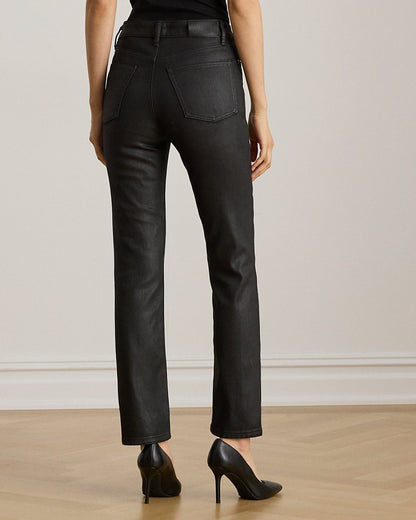 Ralph Lauren Coated HighRise Straight Ankle Jean