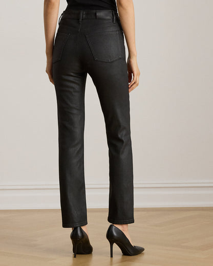 Ralph Lauren Coated HighRise Straight Ankle Jean