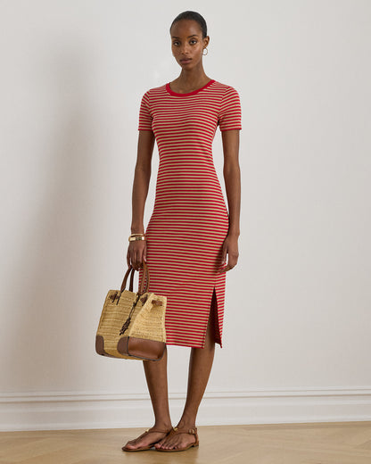 Ralph Lauren Striped CottonBlend Ribbed Tee Dress